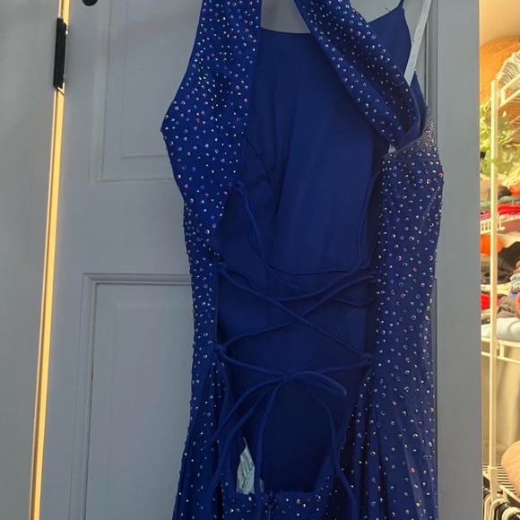 Blue Rhinestone Embellished Dress - Picture 2 of 4